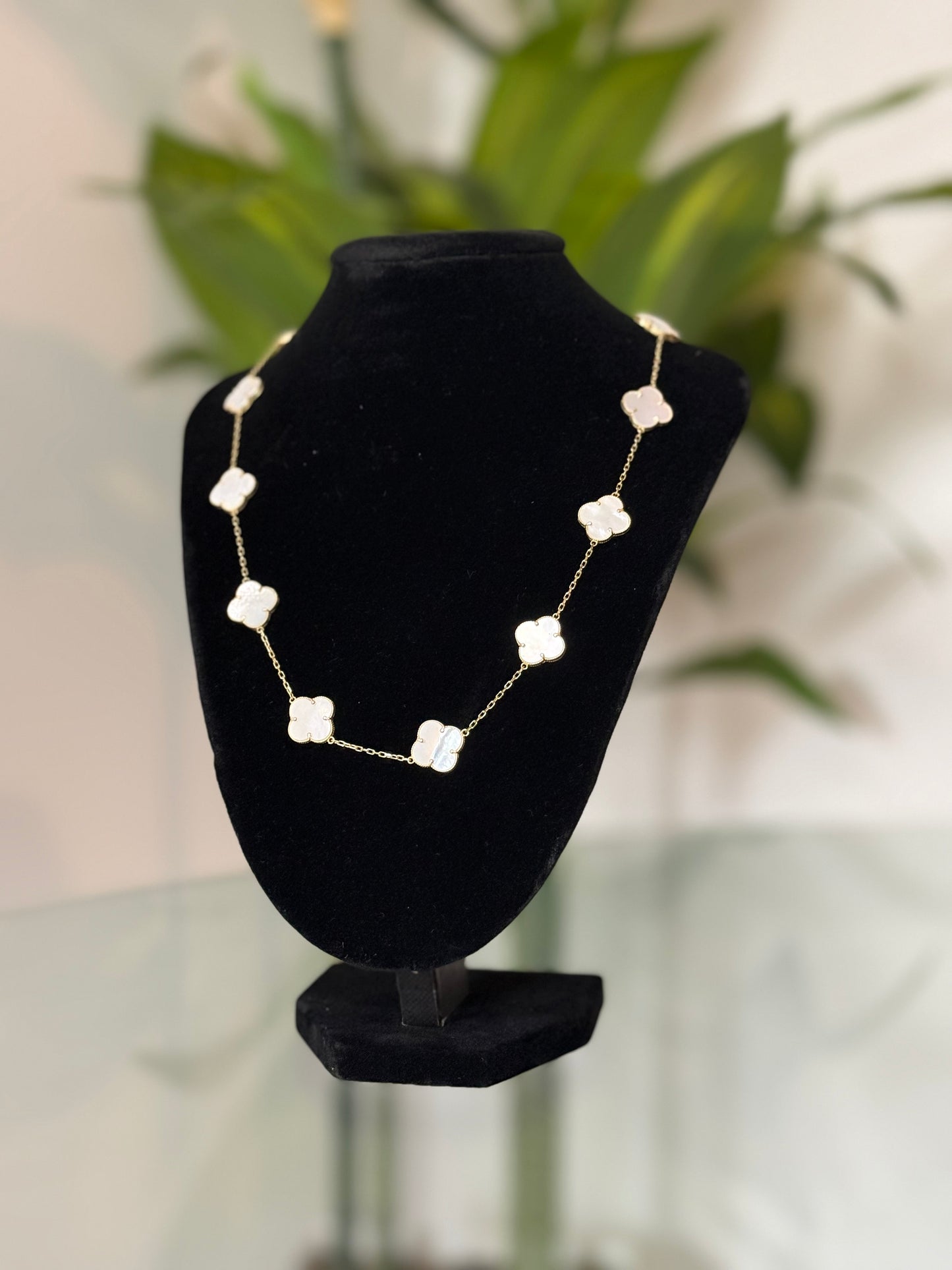 14K Gold Clover Necklace