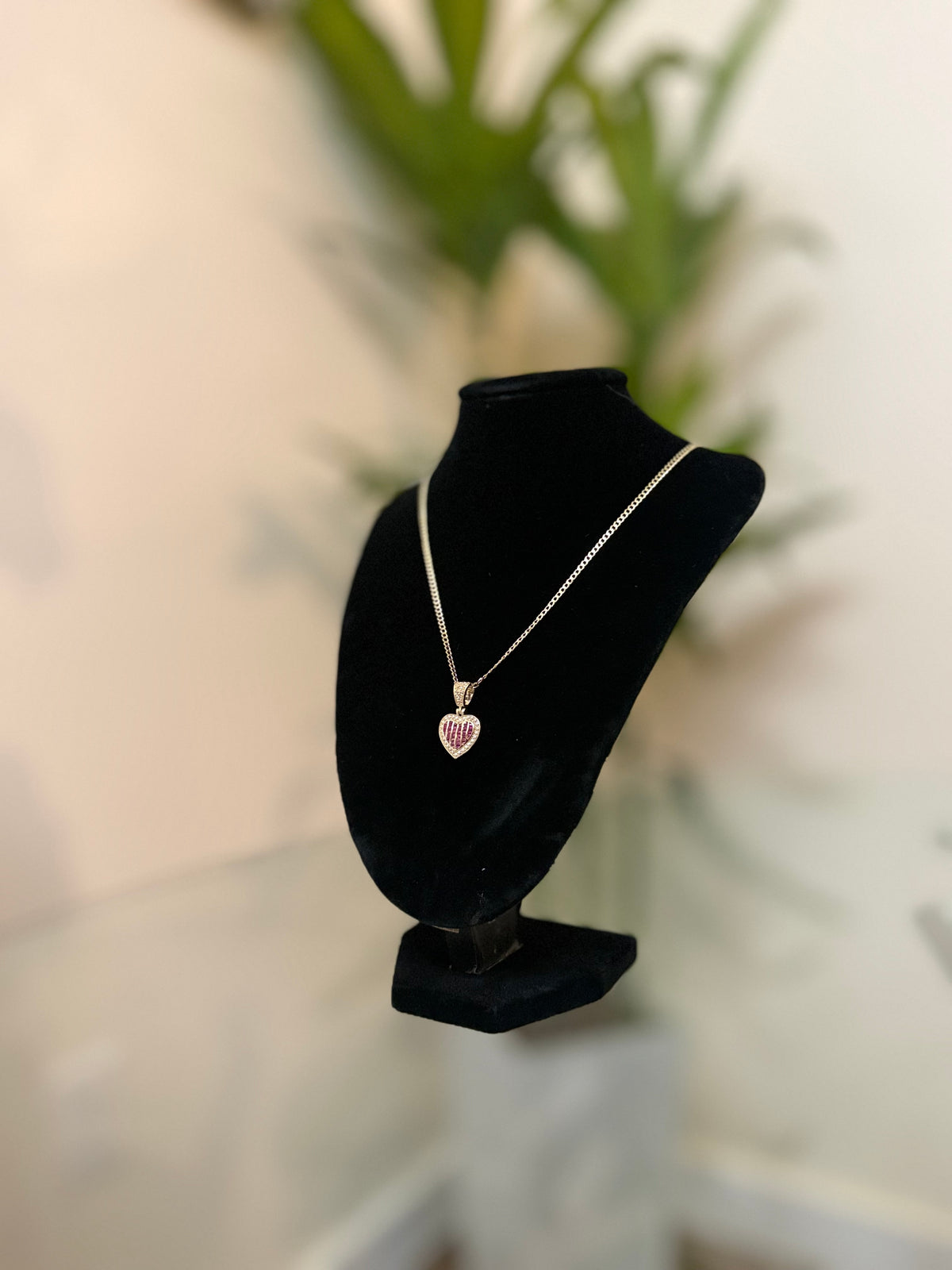 Pink Heart Pendant Necklace