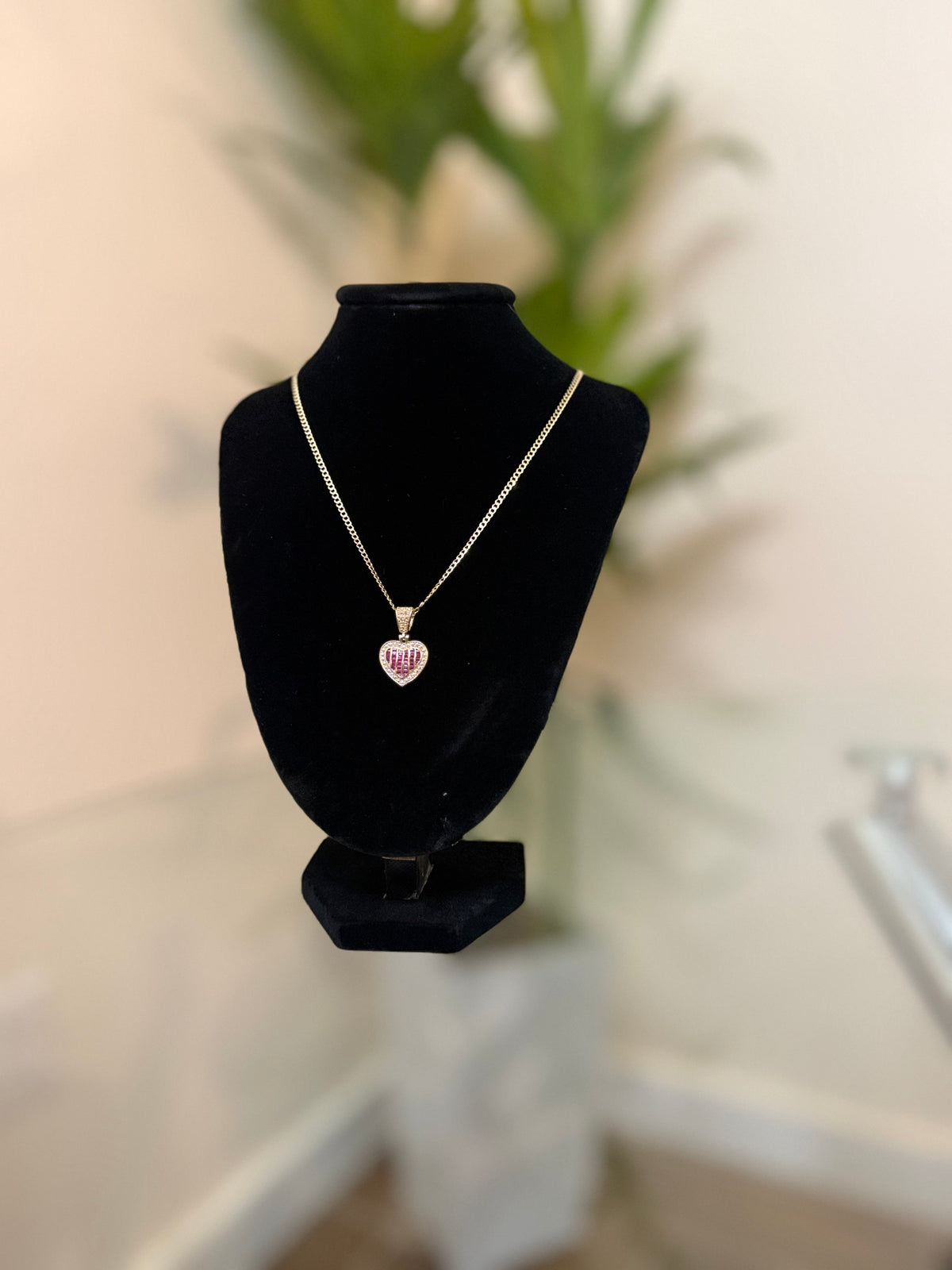 Pink Heart Pendant Necklace